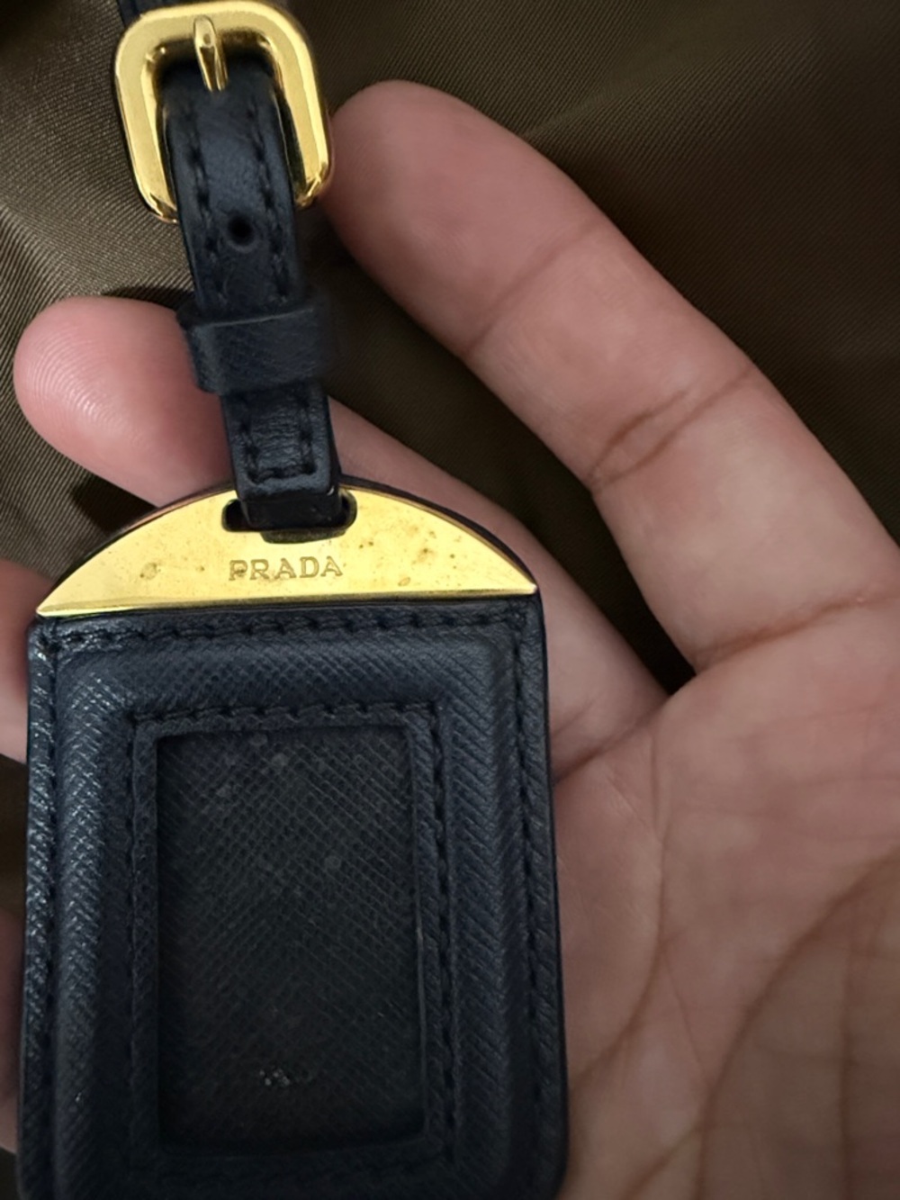 Prada Navy Nylon Crossbody with Gold Logo Hardware - Picture 2 of 16